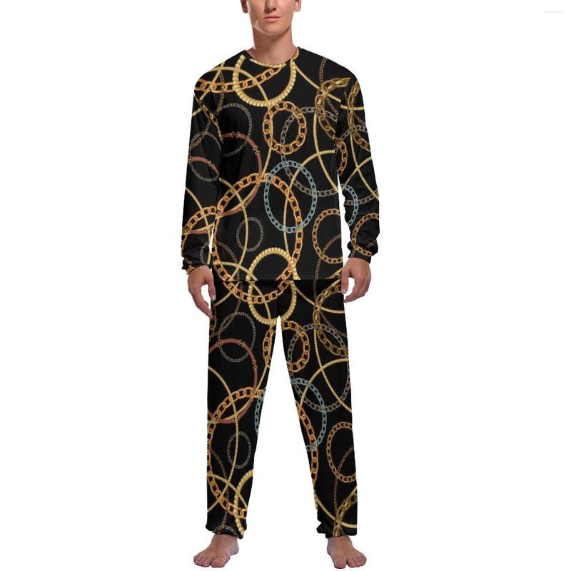 Men's Sleepwear Chains With Ropes Pajamas Man Circle Chain Print Soft Home Suit Autumn Long Sleeves 2 Pieces Night Graphic Pajama Sets, Style-5
Men's Sleepwear Chains With Ropes Pajamas Man Circle Chain Print Soft Home Suit Autumn Long Sleeves 2 Pieces Night Graphic Pajama Sets, Style-5