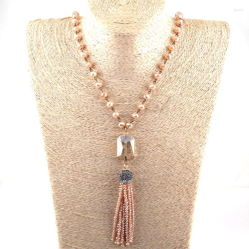 Pendant Necklaces Fashion Bohemian Tribal Jewelry Glass Crystal Rosary Chain Link Tassel
Pendant Necklaces Fashion Bohemian Tribal Jewelry Glass Crystal Rosary Chain Link Tassel
