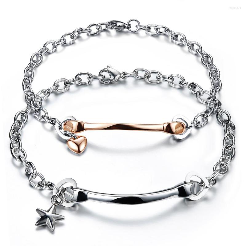 Link Bracelets Heart Star Lovers' Romantic Silver/Rose Gold Stainless Steel Chain Fashion Women Men Jewelry GS775
Link Bracelets Heart Star Lovers' Romantic Silver/Rose Gold Stainless Steel Chain Fashion Women Men Jewelry GS775