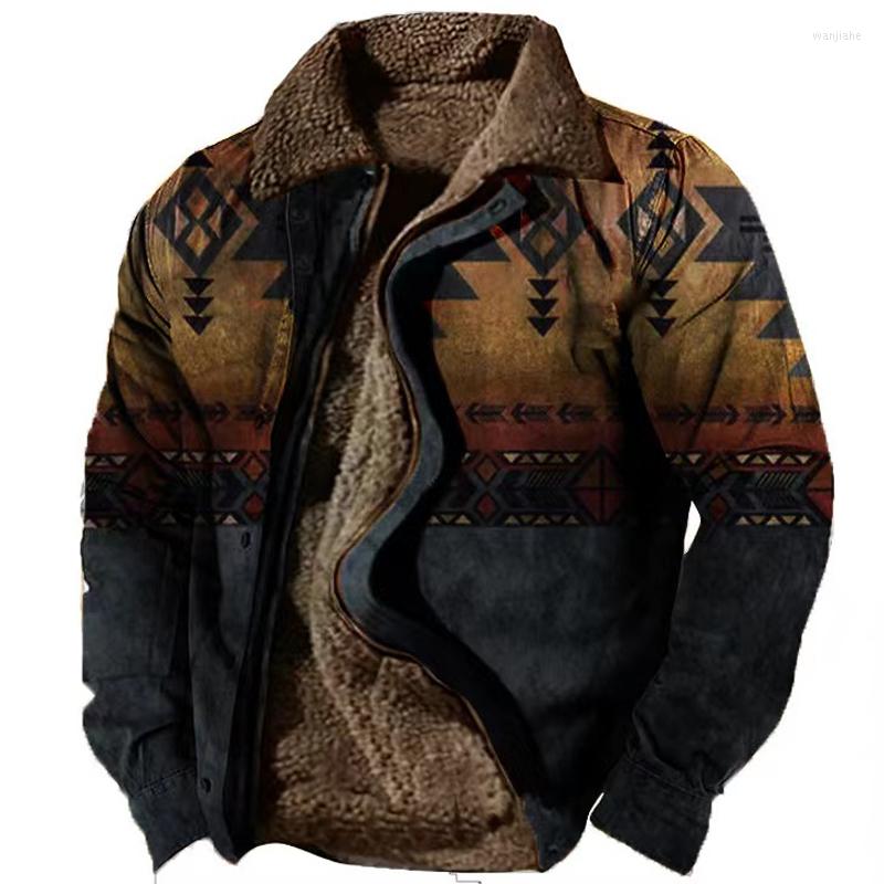 Men' Jackets Vintage Pattern Oversize Men Jacket Plush Lining Turndown Collar Zipper Autumn Winter Men' Coat Thickened Outerwear, A001
Men' Jackets Vintage Pattern Oversize Men Jacket Plush Lining Turndown Collar Zipper Autumn Winter Men' Coat Thickened Outerwear, A001