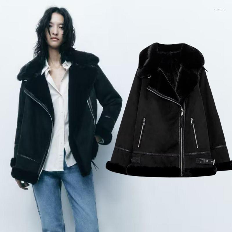 Women's Fur Black Casual Double-faced Faux Winter Coat Women Korean Fashion Zipper Wide-waisted Suede Thick Motorcycle Jacket -L, Beige
Women's Fur Black Casual Double-faced Faux Winter Coat Women Korean Fashion Zipper Wide-waisted Suede Thick Motorcycle Jacket -L, Beige