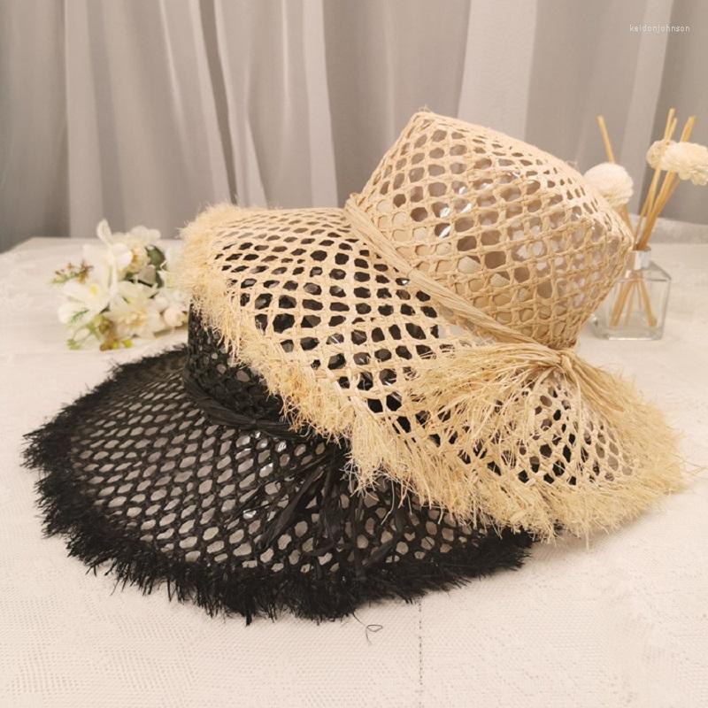 Wide Brim Hats Retro Hollow Raffia Bowknot Flat Top Straw Hat Original Eaves Sun Female Summer Bucket Beach Holiday
Wide Brim Hats Retro Hollow Raffia Bowknot Flat Top Straw Hat Original Eaves Sun Female Summer Bucket Beach Holiday