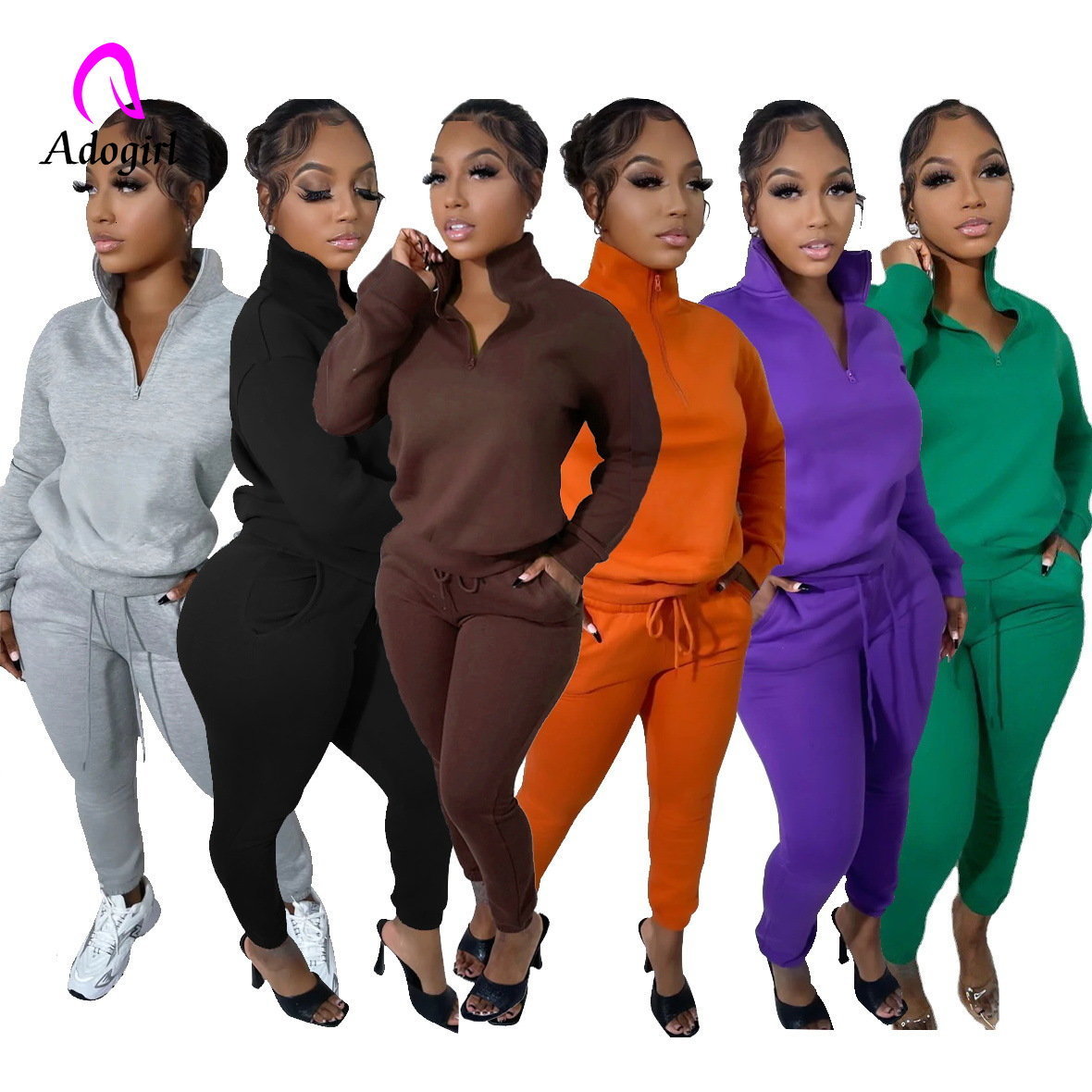 Womens Two Piece Pants Fleece Jogger Set for Women Autumn Winter Solid Mock Neck Sweatshirt Sporty Matching Tracksuit Fitness 2 221206, Brown
Womens Two Piece Pants Fleece Jogger Set for Women Autumn Winter Solid Mock Neck Sweatshirt Sporty Matching Tracksuit Fitness 2 221206, Brown