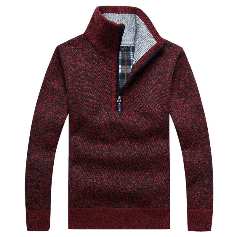 Men's Sweaters Autumn Thick Warm Knitted Pullover Solid Long Sleeve Turtleneck Half Zip Fleece Winter Jumper Comfy Clothing 221206, Burgundy
Men's Sweaters Autumn Thick Warm Knitted Pullover Solid Long Sleeve Turtleneck Half Zip Fleece Winter Jumper Comfy Clothing 221206, Burgundy