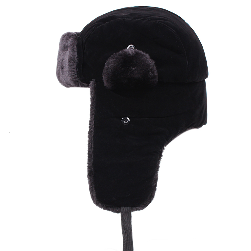 BeanieSkull Caps Soviet Military Badge Russian Ushanka Bomber Hat Pilot Faux Rabbit Winter With Fur Earmuffs Snow Cycling Ski 221205 - view 5