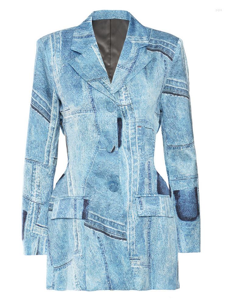 Women' Suits Women Blazer Loose Temperament 2022 Autumn Fashion Trend Lapel Long Sleeve Single-breasted Printing Jacket Female, Blue
Women' Suits Women Blazer Loose Temperament 2022 Autumn Fashion Trend Lapel Long Sleeve Single-breasted Printing Jacket Female, Blue
