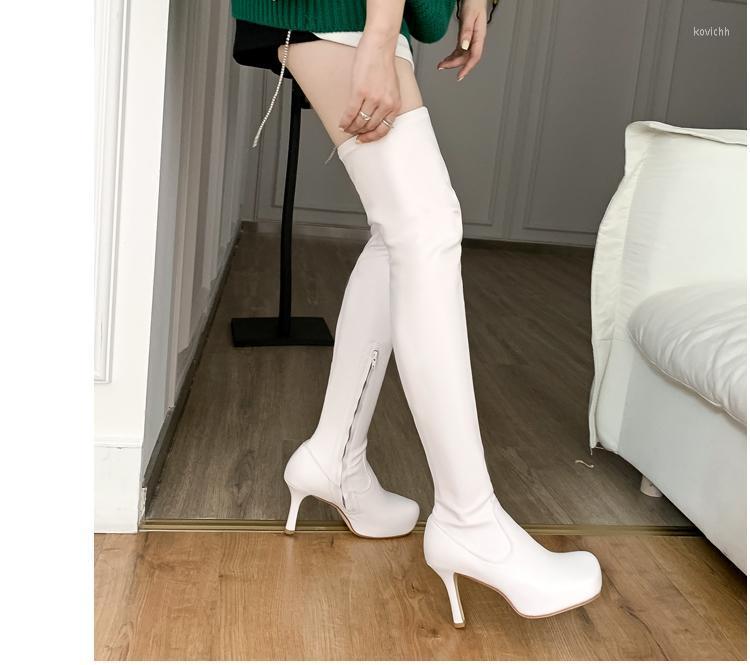 Boots Autumn And Winter High-heeled Square-toe Heightened Soft Leather Comfortable Over-the-knee Long Tube Big Head Elastic, As photo
Boots Autumn And Winter High-heeled Square-toe Heightened Soft Leather Comfortable Over-the-knee Long Tube Big Head Elastic, As photo