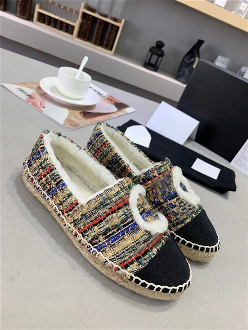 Designer Luxury Tweed Espadrilles Flannel Cream multicolor print cap toe Flat Slip-on flat Dress Shoes With Box, 12
Designer Luxury Tweed Espadrilles Flannel Cream multicolor print cap toe Flat Slip-on flat Dress Shoes With Box, 12