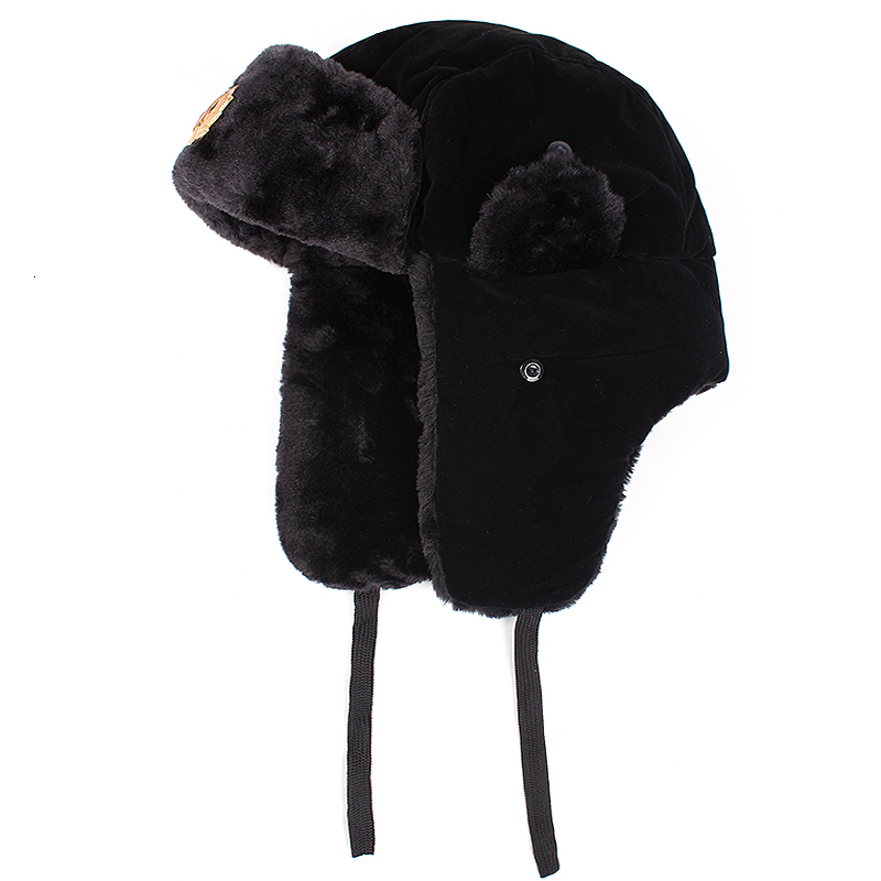 BeanieSkull Caps Soviet Military Badge Russian Ushanka Bomber Hat Pilot Faux Rabbit Winter With Fur Earmuffs Snow Cycling Ski 221205 - view 4