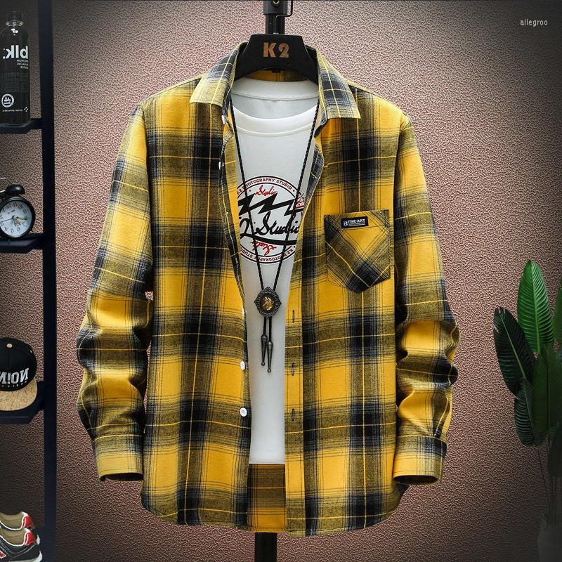 Men's Sweaters Yellow Plaid Button Up Shirt Men Clothing Fashion Long Sleeve Streetwear Size -4XL Spring Arrivals
Men's Sweaters Yellow Plaid Button Up Shirt Men Clothing Fashion Long Sleeve Streetwear Size -4XL Spring Arrivals