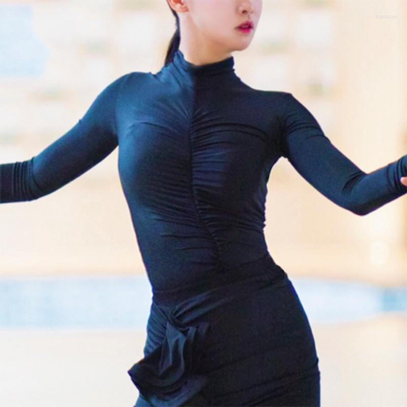 Stage Wear Latin Dance Tops For Women Sexy High Collar Long-Sleeve Leotard Female Adult Jumpsuit Dancing Shirt Practice Clothes DL6591, Black
Stage Wear Latin Dance Tops For Women Sexy High Collar Long-Sleeve Leotard Female Adult Jumpsuit Dancing Shirt Practice Clothes DL6591, Black
