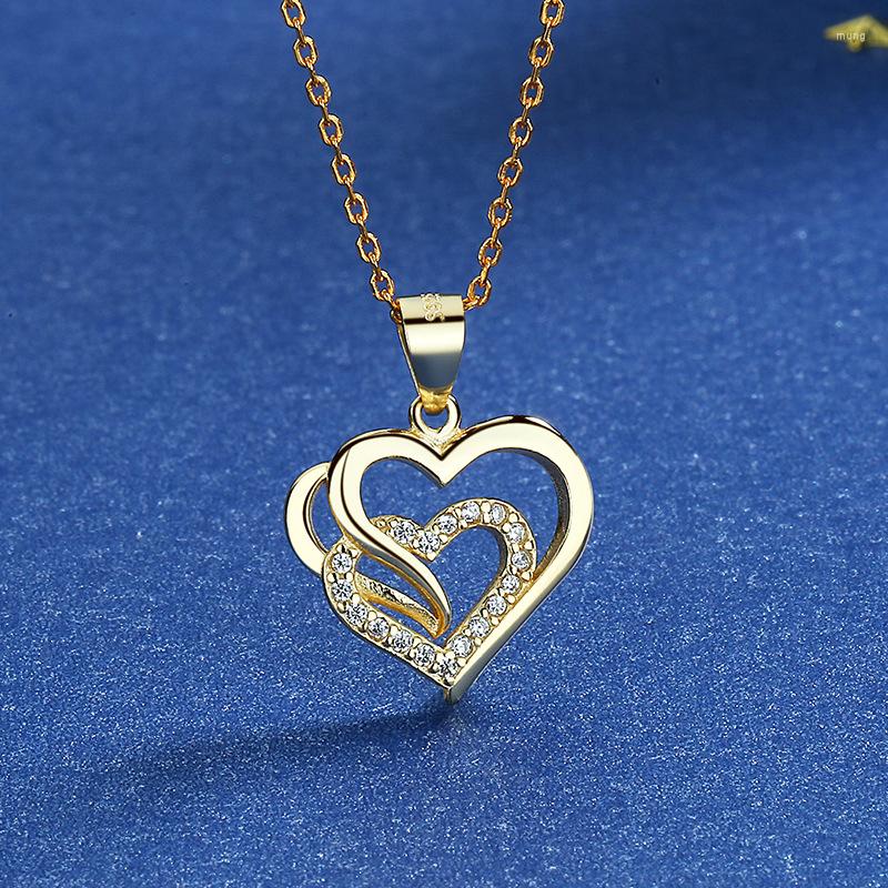 Pendant Necklaces TKJ S925 Sterling Silver Gold Heart-Shaped Diamond Zircon Necklace Women's Fashion Jewelry
Pendant Necklaces TKJ S925 Sterling Silver Gold Heart-Shaped Diamond Zircon Necklace Women's Fashion Jewelry