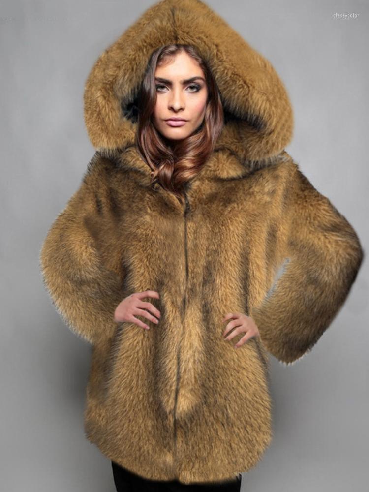 Women' Fur OUSLEE Fashion Women' Faux Coat Luxury Loose Hooded Zipper Long Sleeve Solid Color Thick Overcoat Winter 2022, Brown
Women' Fur OUSLEE Fashion Women' Faux Coat Luxury Loose Hooded Zipper Long Sleeve Solid Color Thick Overcoat Winter 2022, Brown