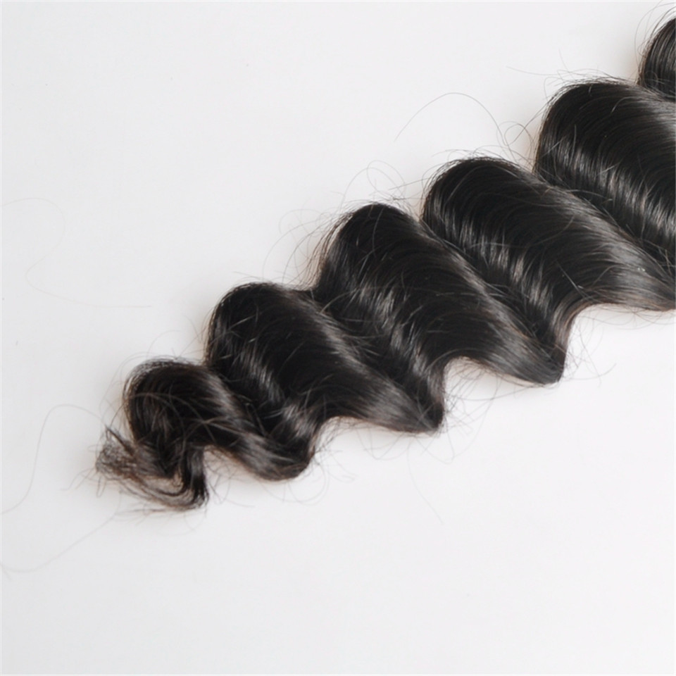 Free shipping Brazilian Loose Deep Wave 4x4 Tranparent Lace Closure 100% Human Pre Plucked With Baby Hair