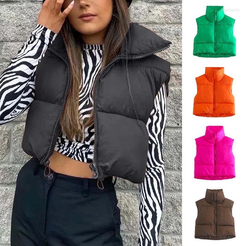 Women' Vests Autumn Winter Puffy Vest Women Zip Up Stand Collar Thicken Cotton Padded Sleeveless Cropped Chic Jacket Coat, 05
Women' Vests Autumn Winter Puffy Vest Women Zip Up Stand Collar Thicken Cotton Padded Sleeveless Cropped Chic Jacket Coat, 05