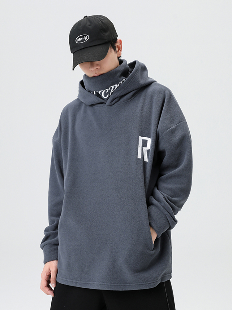 Mens Hoodies Sweatshirts FallWinter Polar Fleece Warm Men Streetwear Letter Embroidery Oversizd Hood Loose Pullover Hoody Tops 221206, Dark grey
Mens Hoodies Sweatshirts FallWinter Polar Fleece Warm Men Streetwear Letter Embroidery Oversizd Hood Loose Pullover Hoody Tops 221206, Dark grey