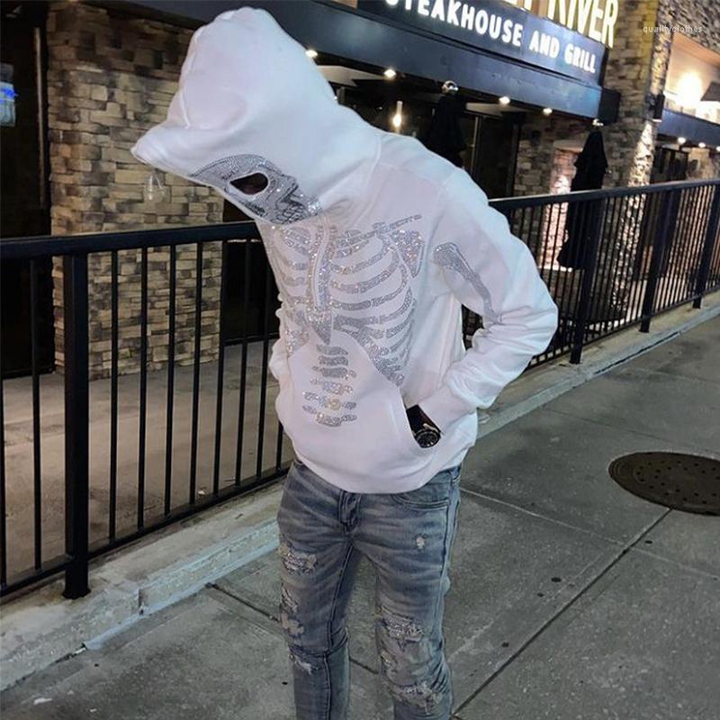 Men' Hoodies Rhinestone Skeleton Zipper Hoodie White Sweatshirt Oversized Grunge Y2K Clothes Fashion Skull Hooded Jacket Punk Tops
Men' Hoodies Rhinestone Skeleton Zipper Hoodie White Sweatshirt Oversized Grunge Y2K Clothes Fashion Skull Hooded Jacket Punk Tops