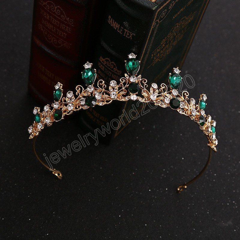 Vintage Bridal Wedding Tiaras Rhinestone Crystal Crown Hair Accessories Gold Silver Color Princess Headpiece