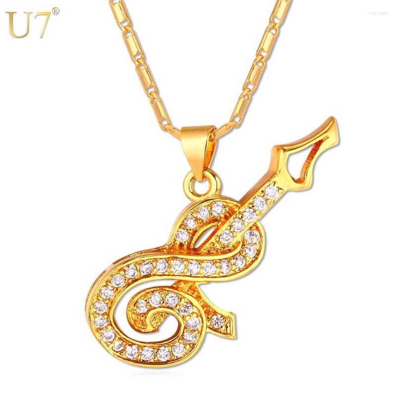 Pendant Necklaces U7 Luxury Guitar Necklace Women Musical Jewelry Trendy Gold/Silver Color Zirconia Music P675
Pendant Necklaces U7 Luxury Guitar Necklace Women Musical Jewelry Trendy Gold/Silver Color Zirconia Music P675