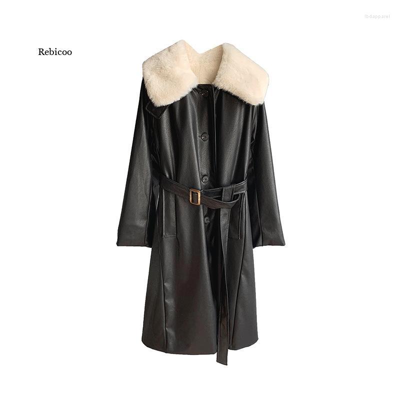 Women's Leather Streetwear Women Long Coats Faux Fur Windproof Thick Warm Pu Belt Parkas Jackets Leisure Winter, Coffee
Women's Leather Streetwear Women Long Coats Faux Fur Windproof Thick Warm Pu Belt Parkas Jackets Leisure Winter, Coffee