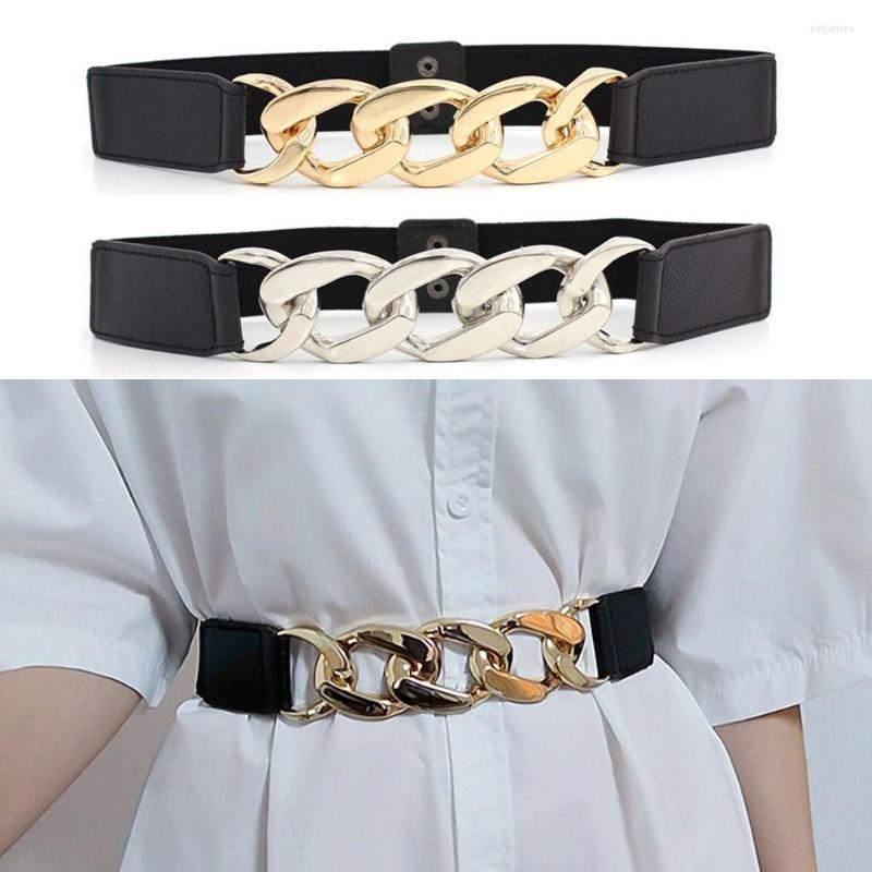 Belts Women Elastic Casual All-match Back Buckle Waistband Ladies Dress Cummerbund Chain Waist Belt Wild Skirt Bands, Gold
Belts Women Elastic Casual All-match Back Buckle Waistband Ladies Dress Cummerbund Chain Waist Belt Wild Skirt Bands, Gold