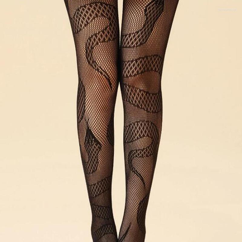 Snake Women Socks Anime Pantyhose Black Mesh Fishnet Stockings Sexy Haruku Hosiery Large Lolita G Tights Gothic Clothes