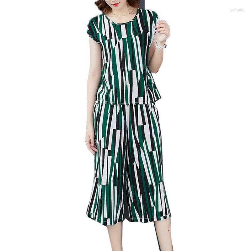 Women' Tracksuits Casual Cotton Silk Women' Suits Summer Sets Print T-shirt Tops & Wide Leg Pants 2 Pcs Clothing Feminina 4XL K267, Stripe
Women' Tracksuits Casual Cotton Silk Women' Suits Summer Sets Print T-shirt Tops & Wide Leg Pants 2 Pcs Clothing Feminina 4XL K267, Stripe