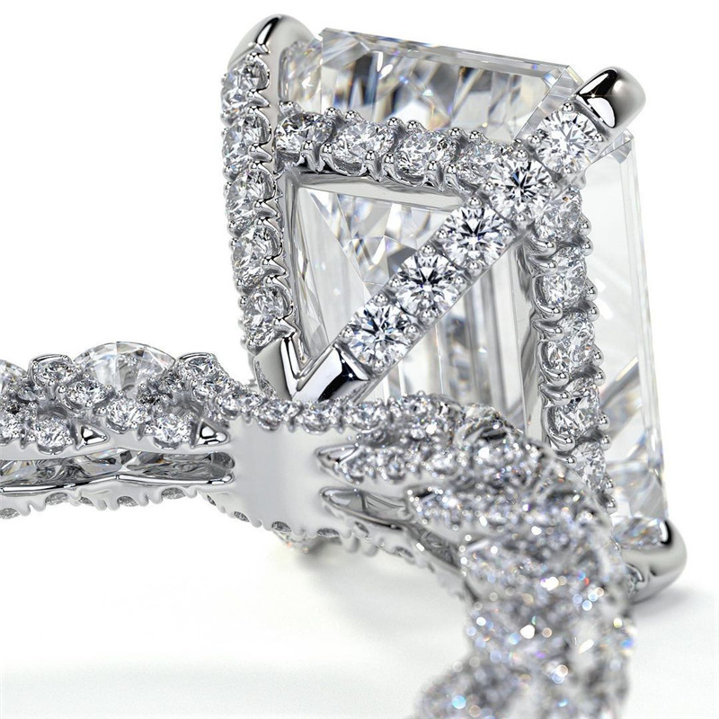 Luxury Jewelry Wedding Rings Sparkling 925 Sterling Silver Emerlad Cut White Topaz Diamonique CZ Diamond Gemstones Party Women Engagement Band Ring Fo
