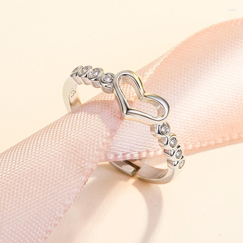 Wedding Rings Korean Full Of Zircon Female Opening Adjustable Love Ring Simple And Fresh Heart-shaped Personalized Engagement Jewelry
Wedding Rings Korean Full Of Zircon Female Opening Adjustable Love Ring Simple And Fresh Heart-shaped Personalized Engagement Jewelry