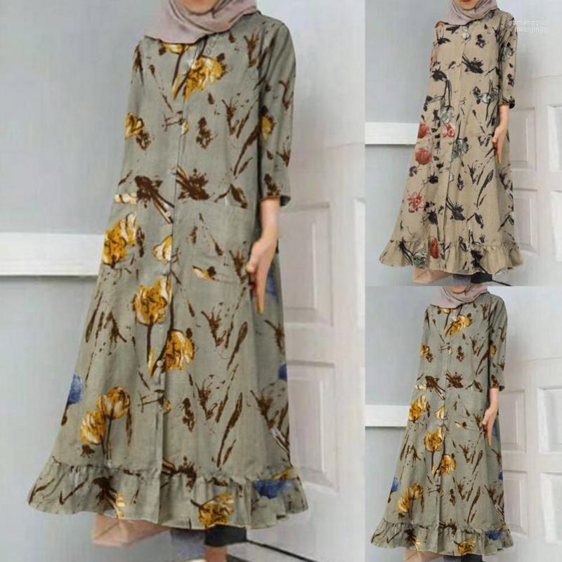 Casual Dresses Women Dress O-Neck Ruffle Hem Floral Print Midi Button Up Long Sleeve Party Plus Size Clothing 2022 Vestidos, Green
Casual Dresses Women Dress O-Neck Ruffle Hem Floral Print Midi Button Up Long Sleeve Party Plus Size Clothing 2022 Vestidos, Green