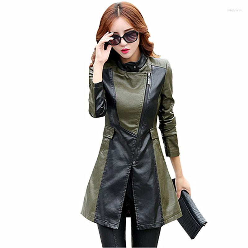 Women's Leather PU Jacket Windbreaker Coat Women Autumn Winter High-end Long Overcoat 5XL Motorcycle Outwear, Black
Women's Leather PU Jacket Windbreaker Coat Women Autumn Winter High-end Long Overcoat 5XL Motorcycle Outwear, Black