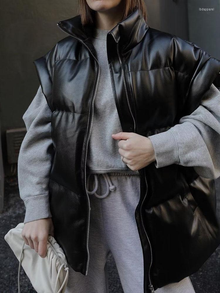 Women' Leather YLJHQX Women Winter Classic Black Faux Vest Padded Coat Fashion High Neck Side Pockets Female Zip Clothes
Women' Leather YLJHQX Women Winter Classic Black Faux Vest Padded Coat Fashion High Neck Side Pockets Female Zip Clothes