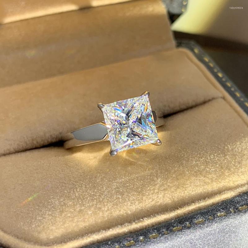 Cluster Rings WPB S925 Sterling Silver Women Square Diamond Ring Index Finger Bright Jewelry For Girl's Holiday Gift Party
Cluster Rings WPB S925 Sterling Silver Women Square Diamond Ring Index Finger Bright Jewelry For Girl's Holiday Gift Party