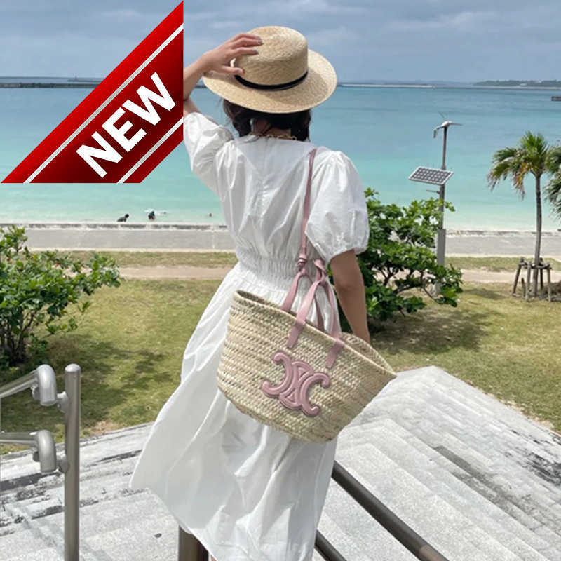 

Designer Bags for Women Triumphal Arch Woven Holiday Beach Bag 2023 Summer New Style Straw Portable Vegetable Basket Large Capacity Shoulder Factory Direct Sales, Violet trumpet