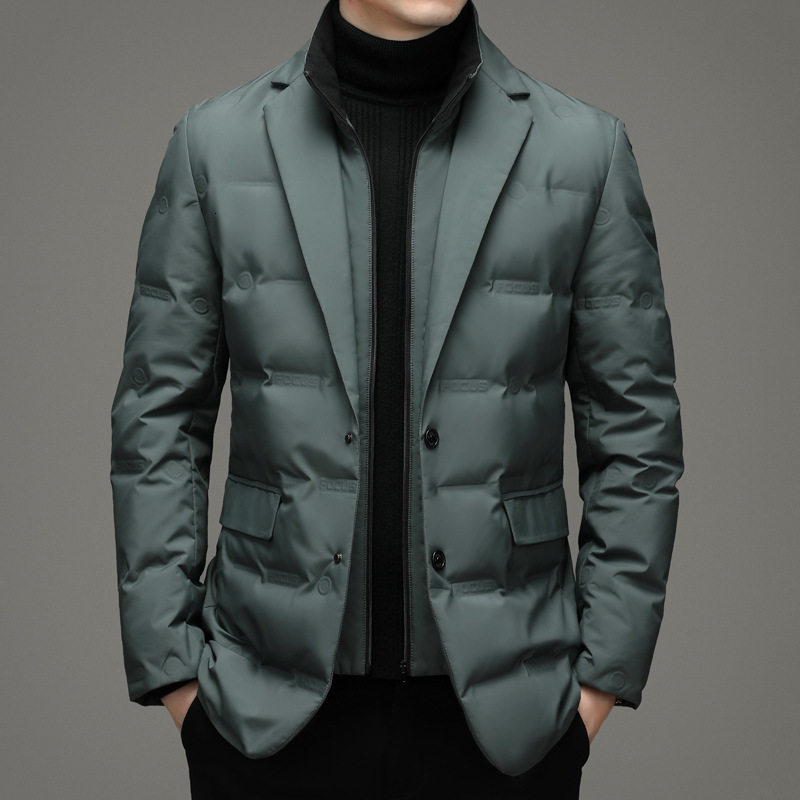 Men's Down Parkas Winter Fake Two-Piece Warm blazer Business Leisure Stand-up Collar down Jacket 221206, Black
Men's Down Parkas Winter Fake Two-Piece Warm blazer Business Leisure Stand-up Collar down Jacket 221206, Black