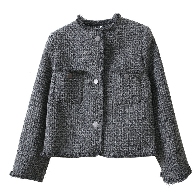 Women's Jackets Dark gray short small fragrant suit coat for women in autumn and winter 2022
Women's Jackets Dark gray short small fragrant suit coat for women in autumn and winter 2022