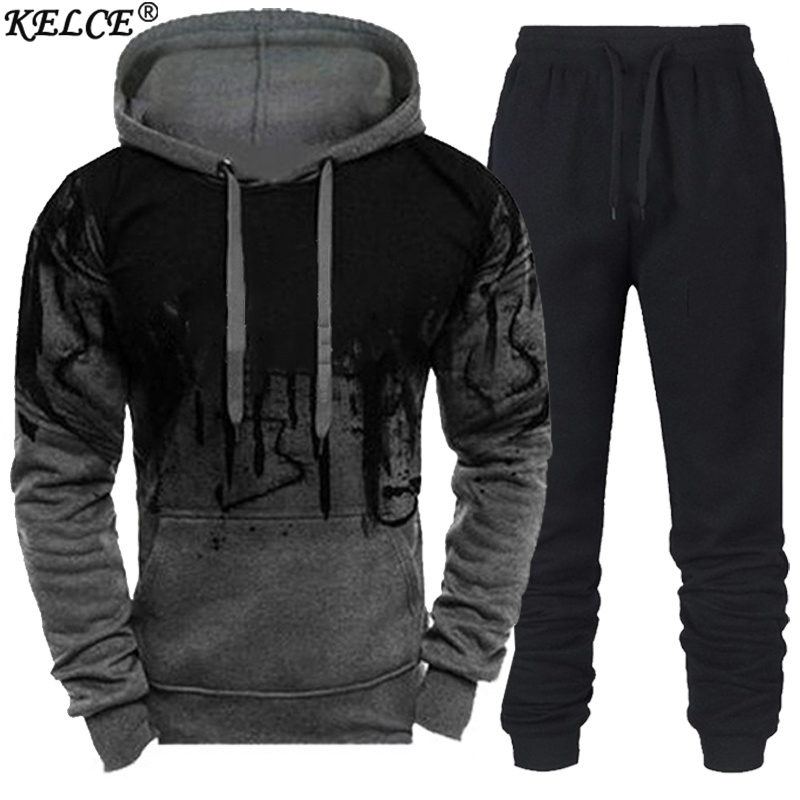 Men' Tracksuits Spring and Autumn Sweater Suit Male Clothing Pullovers 2-Piece HoodieTrousers Fashion Splashing Ink Sportswear 221206, Black pants
Men' Tracksuits Spring and Autumn Sweater Suit Male Clothing Pullovers 2-Piece HoodieTrousers Fashion Splashing Ink Sportswear 221206, Black pants