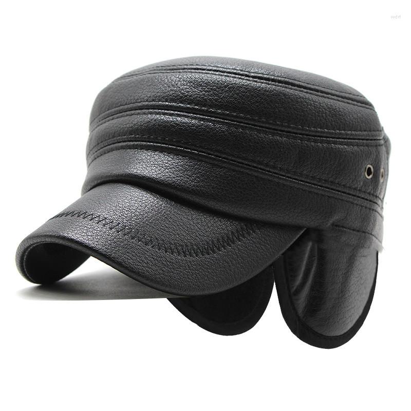 Berets Classic Pu Winter Military Hat Vintage Flat Top Caps Warm Earflap Hats Men Army Cap Fashion Adjustable With Ear Flaps Cadet, Black
Berets Classic Pu Winter Military Hat Vintage Flat Top Caps Warm Earflap Hats Men Army Cap Fashion Adjustable With Ear Flaps Cadet, Black