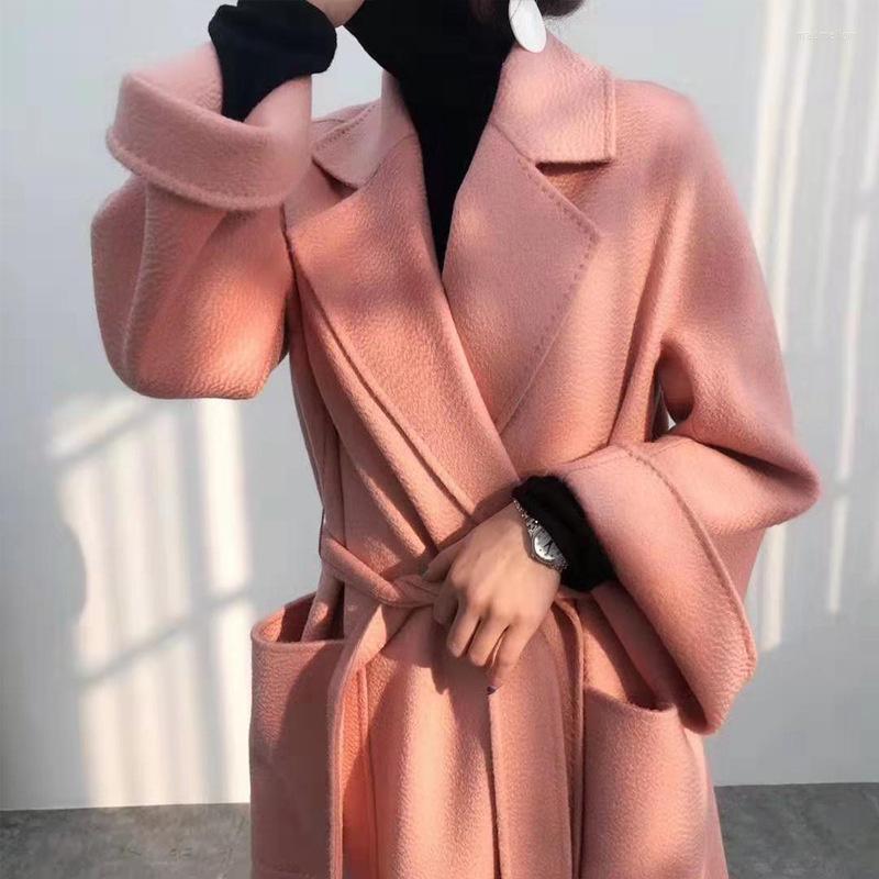 Women' Wool Autumn And Winter 22 Water Ripple Double Sided Cashmere Coat Women' Medium Long Knee Length Large Woolen Cloth, Black
Women' Wool Autumn And Winter 22 Water Ripple Double Sided Cashmere Coat Women' Medium Long Knee Length Large Woolen Cloth, Black