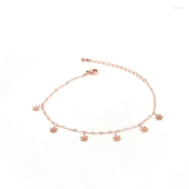 Anklets Beautiful Six Snowflakes Charm For Women Titanium Steel Gold Color Anklet Fashion Foot Jewelry Leg Chain Female
Anklets Beautiful Six Snowflakes Charm For Women Titanium Steel Gold Color Anklet Fashion Foot Jewelry Leg Chain Female