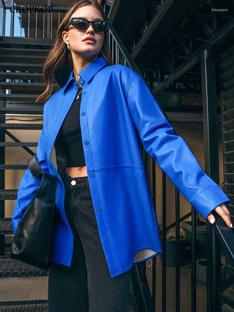 Women' Leather Autumn Winter Faux Shirt Jacket Women Fashion Moto Biker Jackets Casual Long Pu Coat Ladies In Outwears 2022, Blue
Women' Leather Autumn Winter Faux Shirt Jacket Women Fashion Moto Biker Jackets Casual Long Pu Coat Ladies In Outwears 2022, Blue