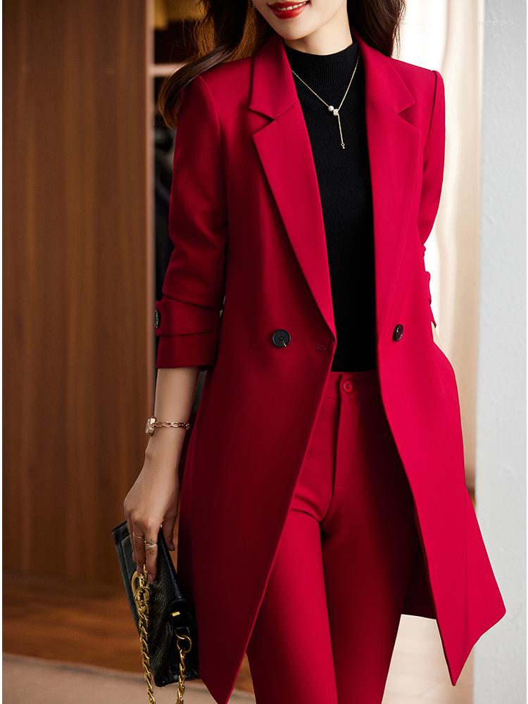 Women' Two Piece Pants Women 2 Blazer Set Red Blue Black Solid Long Formal Female Office Ladies Jacket And Trouser Work Business Wear Pant, Blue pant suit
Women' Two Piece Pants Women 2 Blazer Set Red Blue Black Solid Long Formal Female Office Ladies Jacket And Trouser Work Business Wear Pant, Blue pant suit