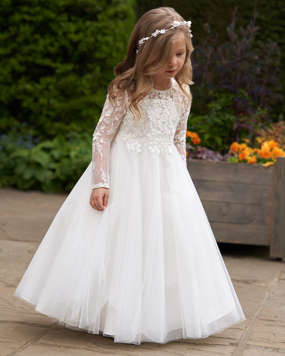 Boho Lace Flower Girl Dress for Special Occasion Kids Bridesmaid Party Wedding White Ivory Photoshoot Christmas