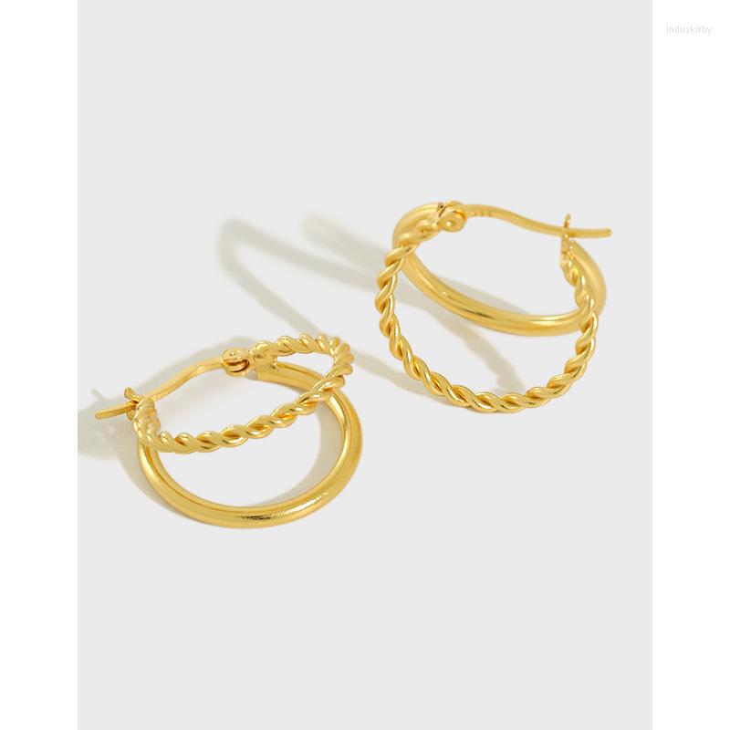 Hoop Earrings Korean S925 Sterling Silver Ins Simple Double-layer Ring Twist Pattern Female
Hoop Earrings Korean S925 Sterling Silver Ins Simple Double-layer Ring Twist Pattern Female