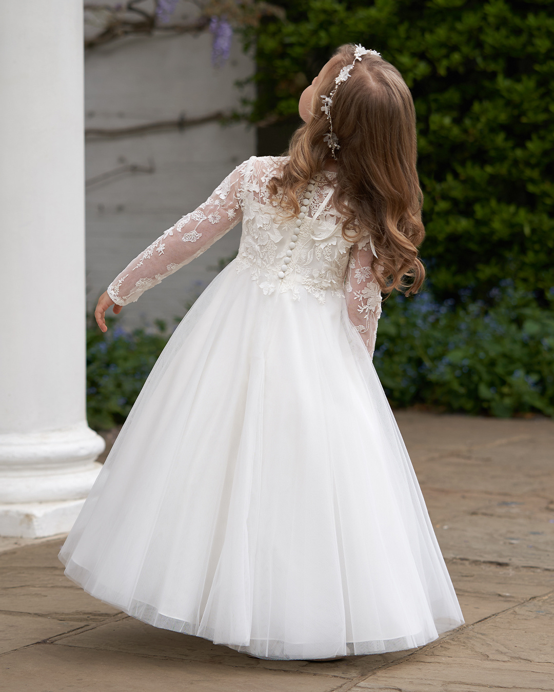 Boho Lace Flower Girl Dress for Special Occasion Kids Bridesmaid Party Wedding White Ivory Photoshoot Christmas