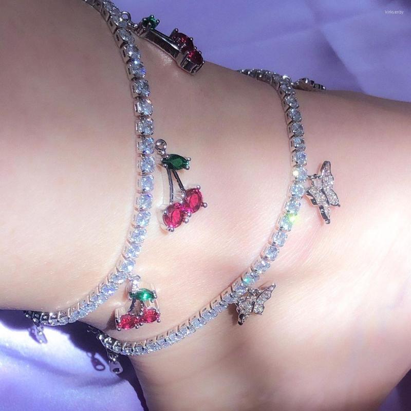 Anklets Sweet Barefoot Sandal Cherry Anklet For Gril Women Pendent Beach Tennis Chain Jewelry Hip Hop CZ Leg Foot
Anklets Sweet Barefoot Sandal Cherry Anklet For Gril Women Pendent Beach Tennis Chain Jewelry Hip Hop CZ Leg Foot