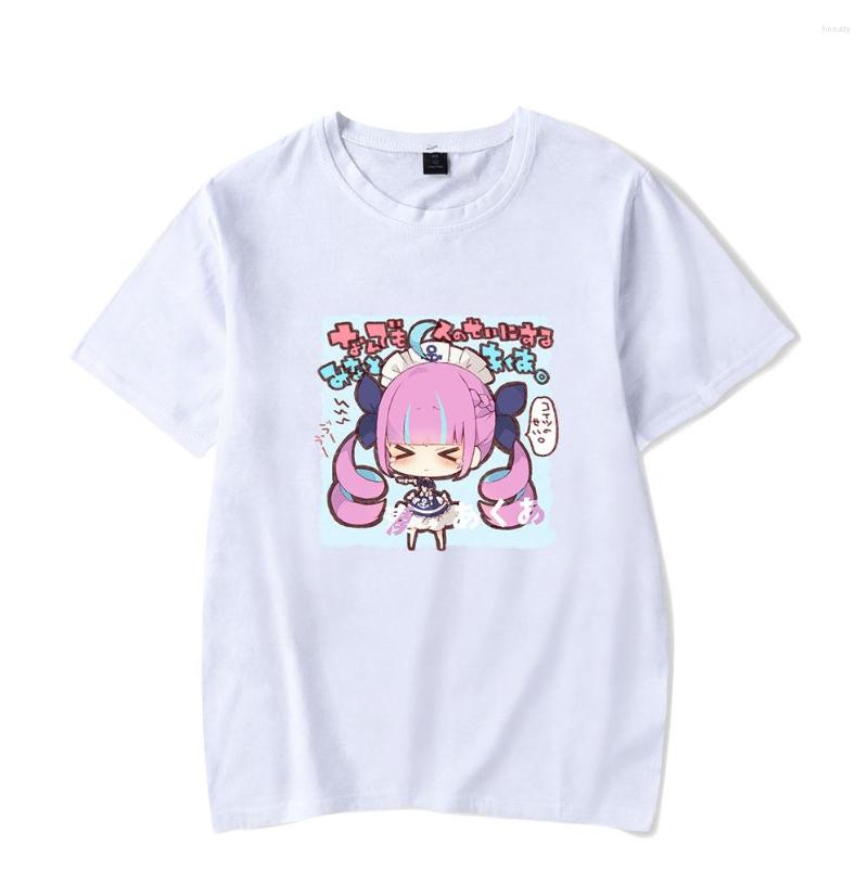 

Men's T Shirts HOLOLIVE VTuber Minato Aqua Print Spring Summer Holiday Street Graffiti Style Men/Women Casual T-shirt Novelty Kawaii, Navy blue