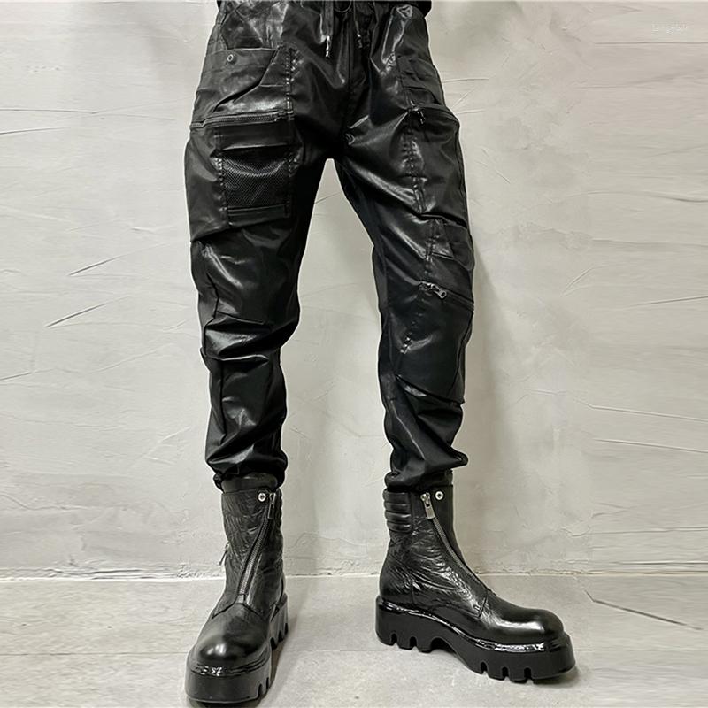 Men's Pants Dark Retro Waxed Dyed Pockets Spliced Personalized Leather Cargo Trend Functional Workwear Fashion Versatile, Black
Men's Pants Dark Retro Waxed Dyed Pockets Spliced Personalized Leather Cargo Trend Functional Workwear Fashion Versatile, Black