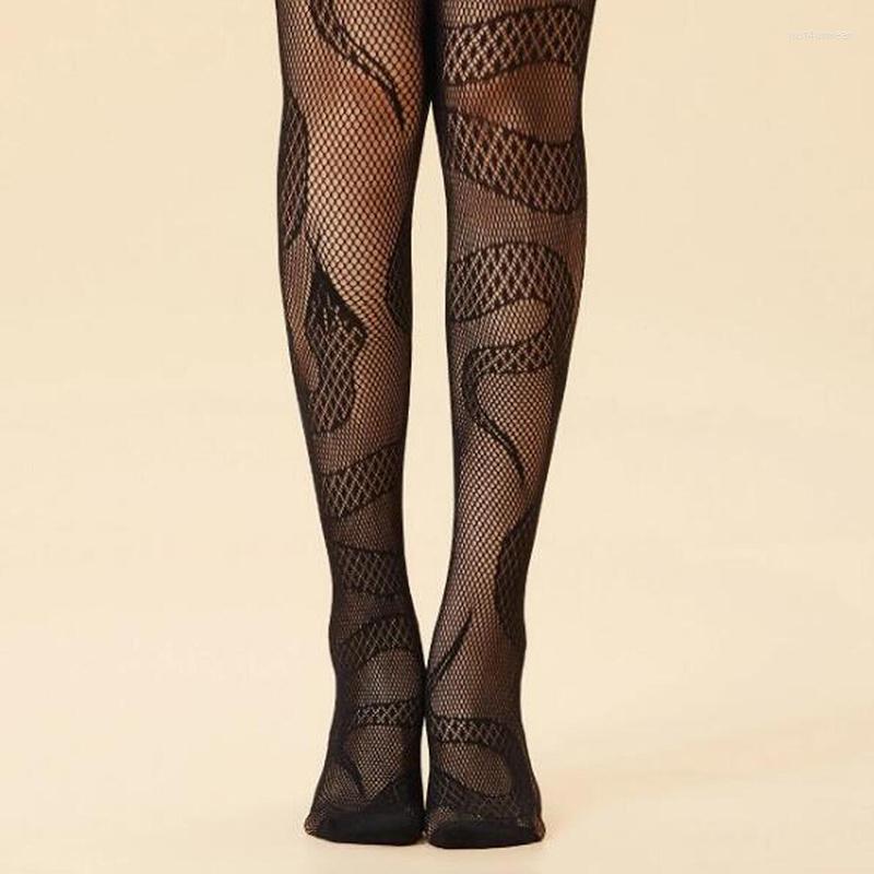 Snake Women Socks Anime Pantyhose Black Mesh Fishnet Stockings Sexy Haruku Hosiery Large Lolita G Tights Gothic Clothes