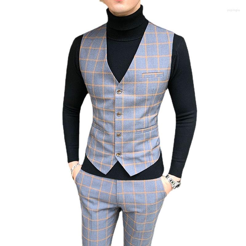 Men's Vests Size S-5XL Boutique Fashion Men's Formal Business Plaid Suit Vest Groom Wedding Party Performance Social Male Casual Waist, Blue
Men's Vests Size S-5XL Boutique Fashion Men's Formal Business Plaid Suit Vest Groom Wedding Party Performance Social Male Casual Waist, Blue